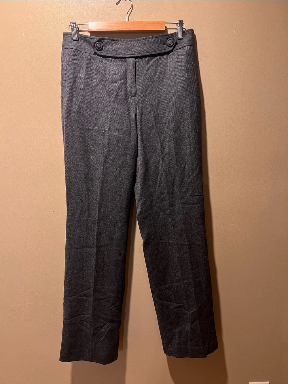 Talbots VGT Women's Size 8 Wool Blend Grey Trousers Bussiness Work Wear